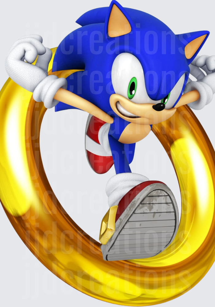Sonic the Hedgehog Running Through Golden Ring