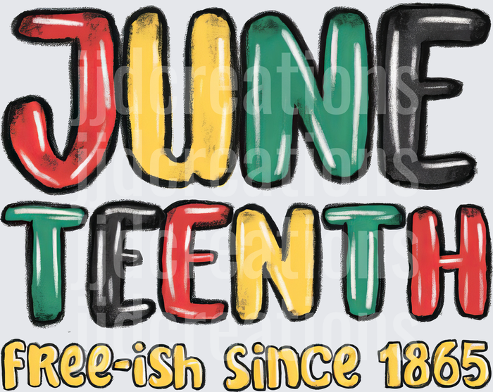 Juneteenth Free-ish Since 1865 Retro Typography Design
