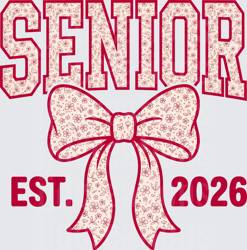 Senior 2026 Floral Bow Graduation Design