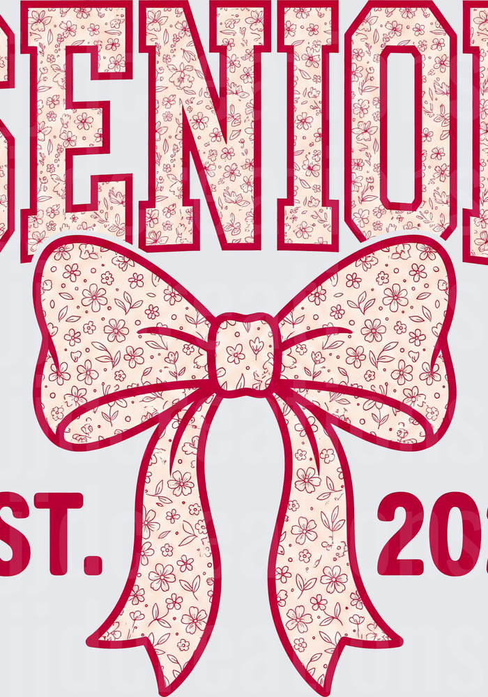 Senior 2026 Floral Bow Graduation Design