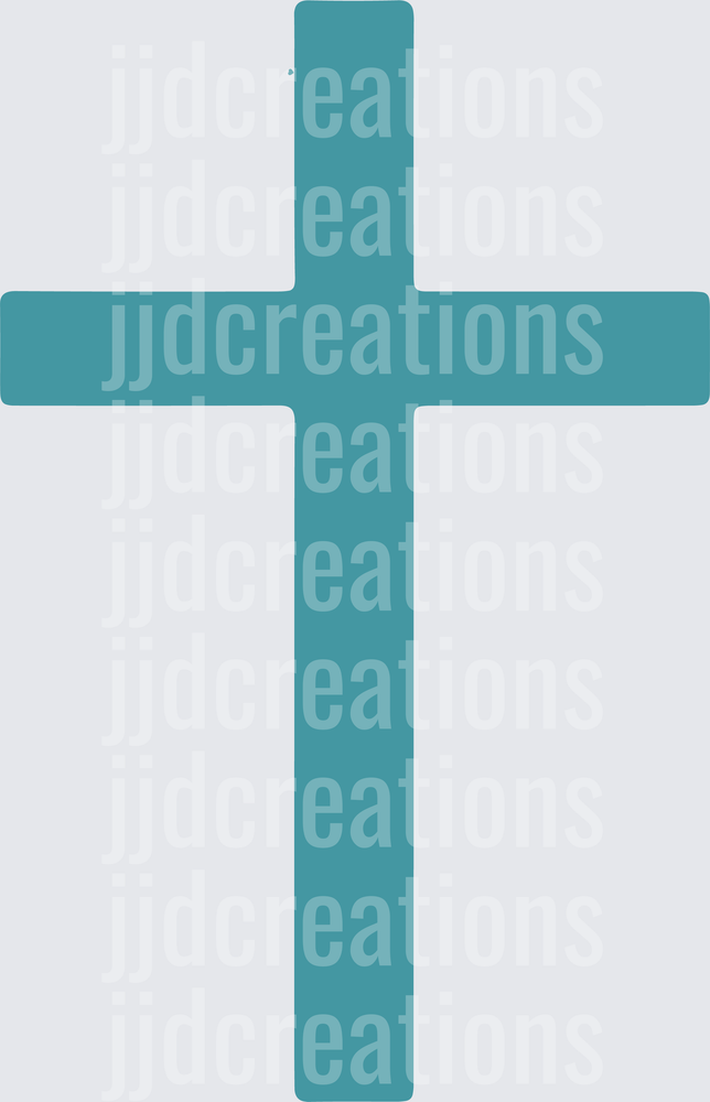 Teal Cross Christian Religious Symbol Design