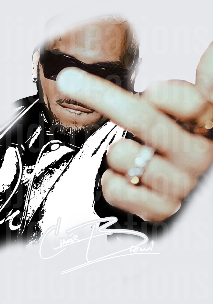 Bald Man in Sunglasses Making Peace Sign Gesture