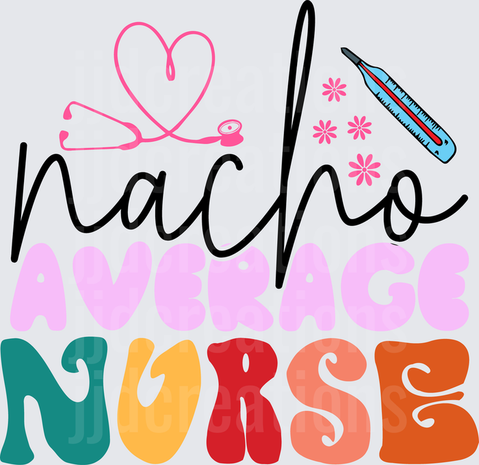 Not Your Average Nurse Stethoscope Heart Medical Typography