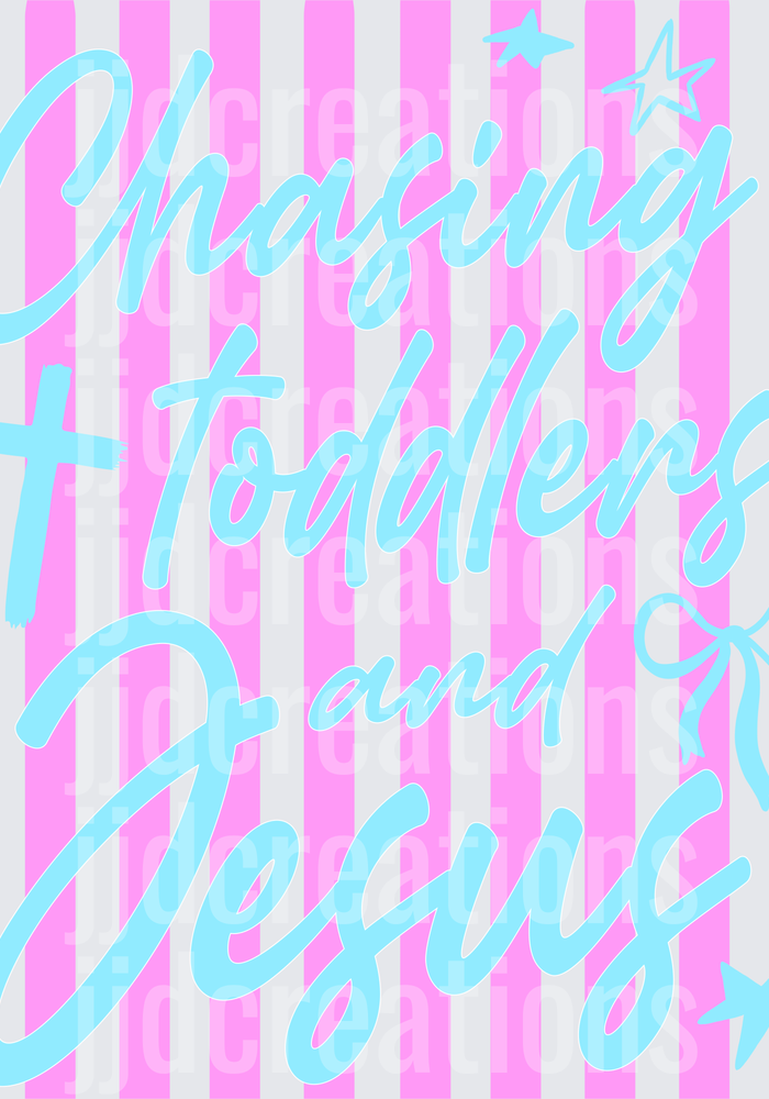 Chasing Toddlers and Jesus Pink Striped Design