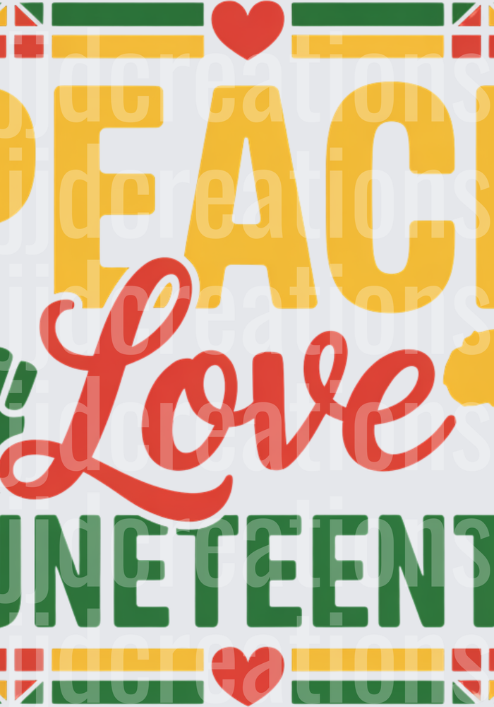 Peace Love Juneteenth African Map Raised Fist Design