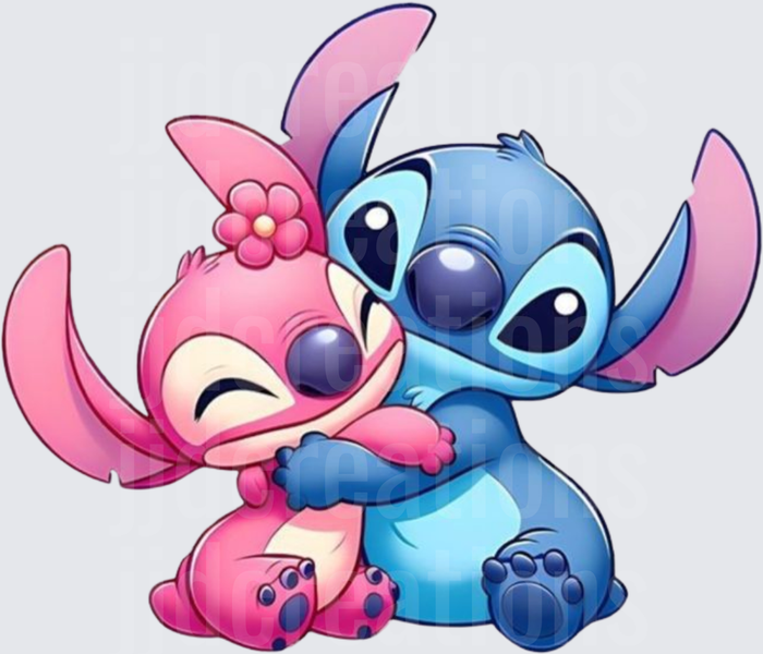 Stitch and Angel Hugging Disney Lilo & Stitch Characters