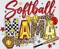 Softball Mama with Baseball Glove Bat and Leopard Print