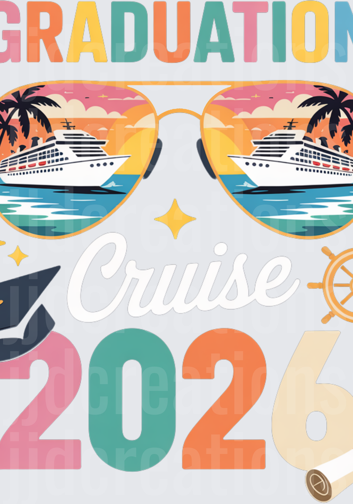 Graduation Cruise 2026 Sunglasses Tropical Sunset Design