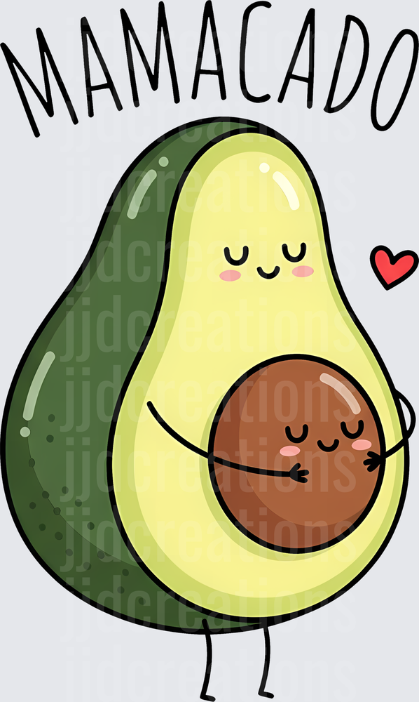 Mamacado Cute Avocado Mom and Baby with Heart