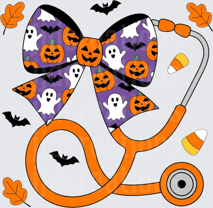 Halloween Stethoscope with Pumpkins Ghosts and Bats Medical Design