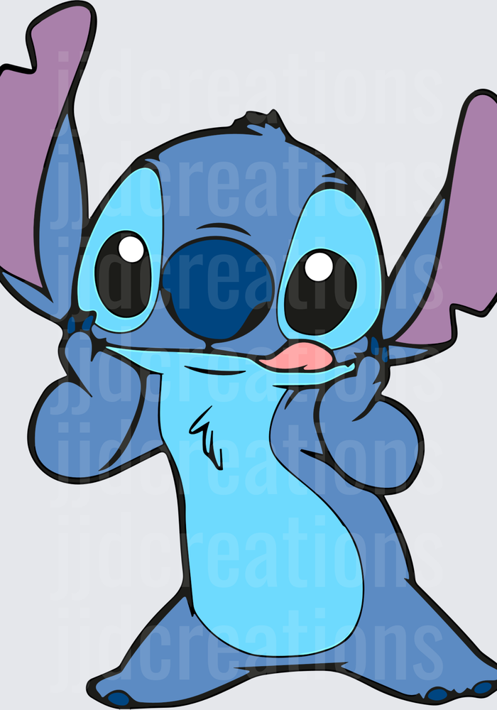 Stitch from Disney Lilo and Stitch Happy Pose with Arms Up