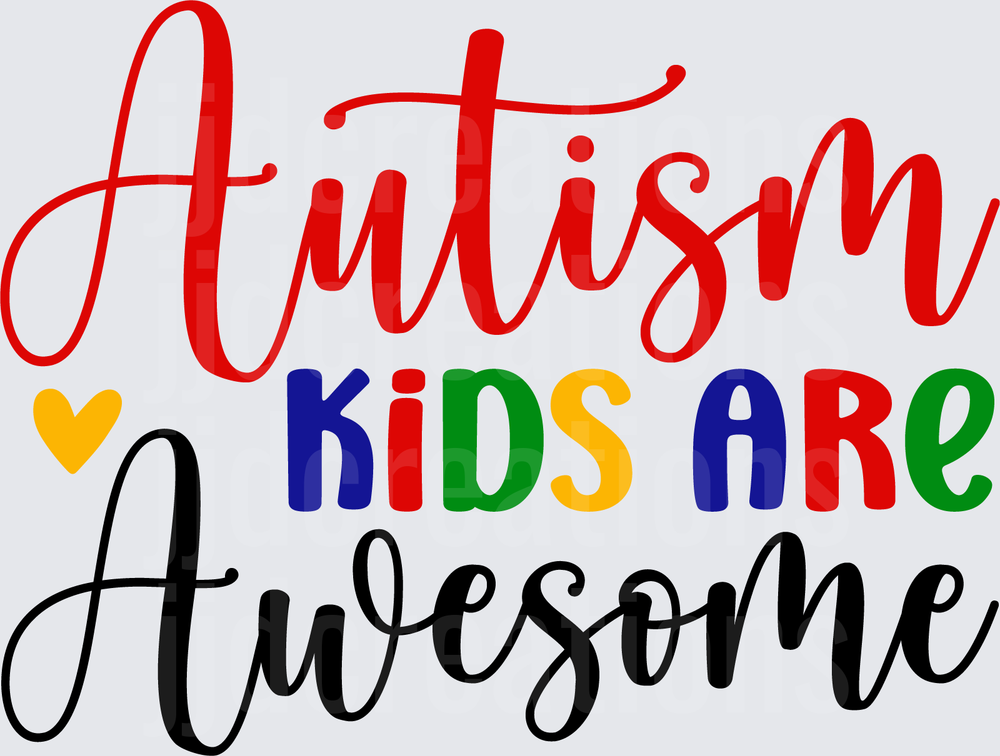 Autism Kids Are Awesome Awareness Support Design