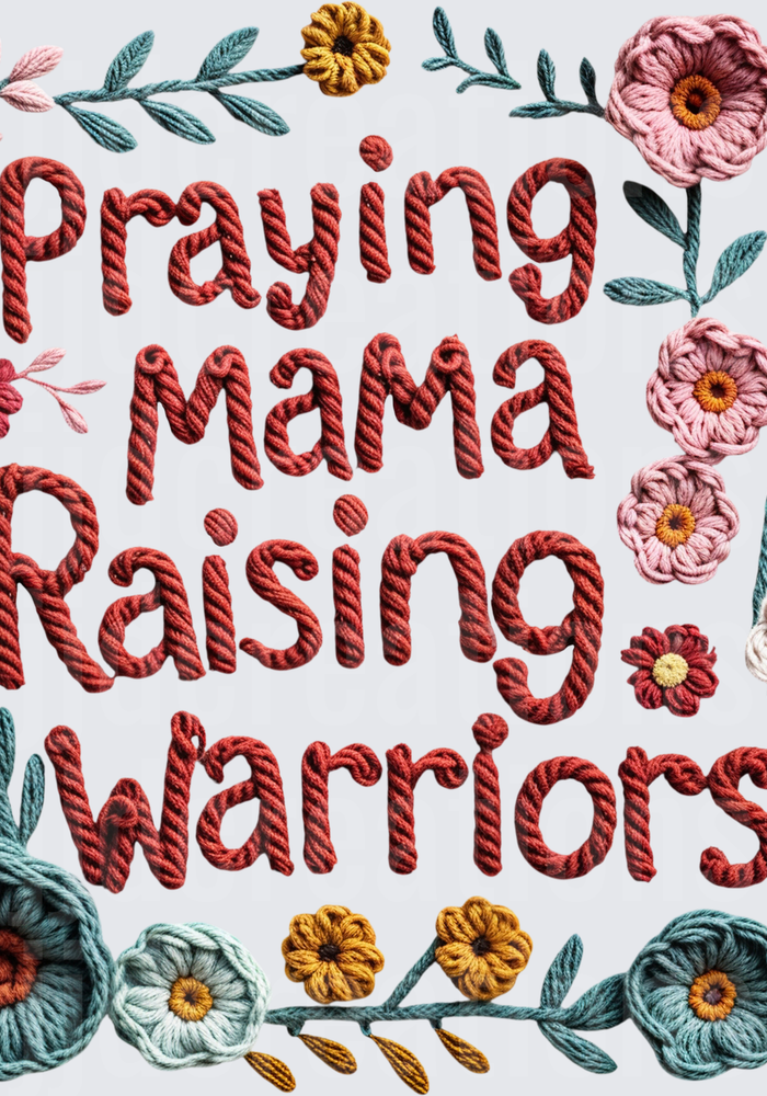Praying Mama Raising Warriors Embroidered Floral Design