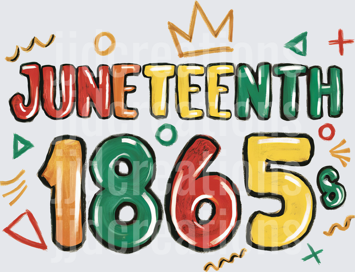 Juneteenth 1865 Colorful Hand-Lettered Freedom Celebration