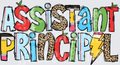 Assistant Principal School Supply Themed Text Design
