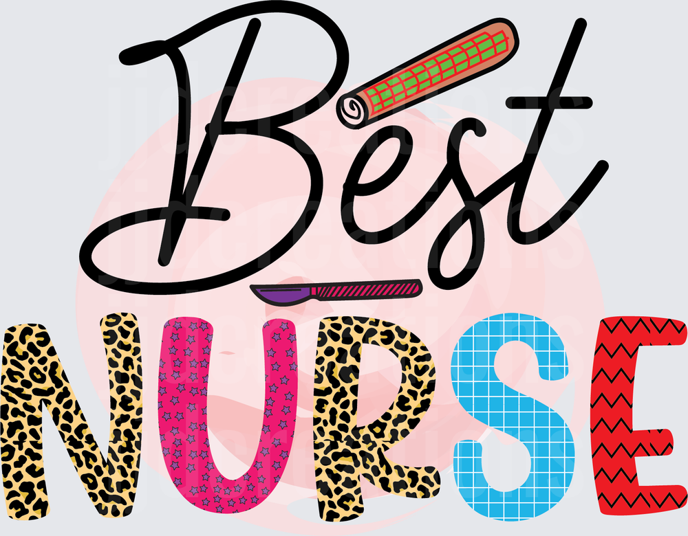 Best Nurse Medical Typography with Syringe and Stethoscope
