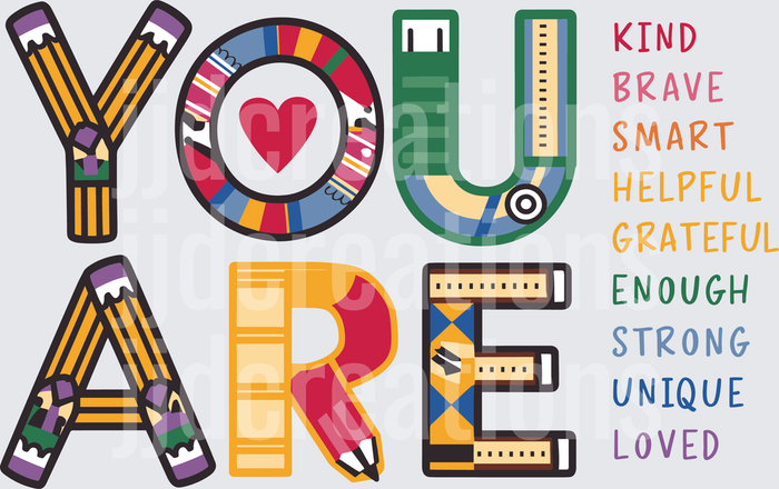 You Are Kind Brave Smart School Supplies Teacher Design