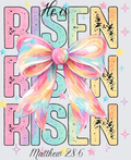 He Is Risen Easter Rainbow Bow Matthew 28:6 Christian Design
