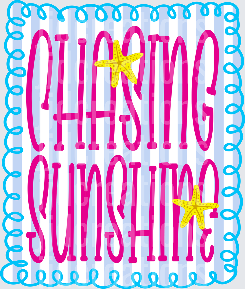 Chasing Sunshine Beach Vibes Typography with Yellow Starfish
