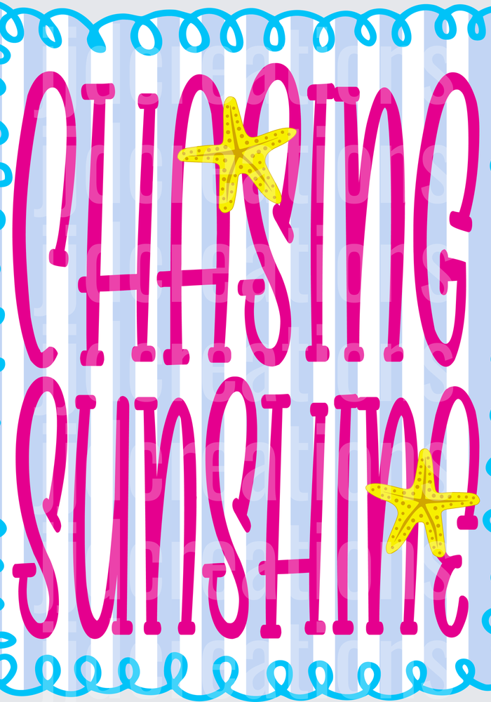 Chasing Sunshine Beach Vibes Typography with Yellow Starfish