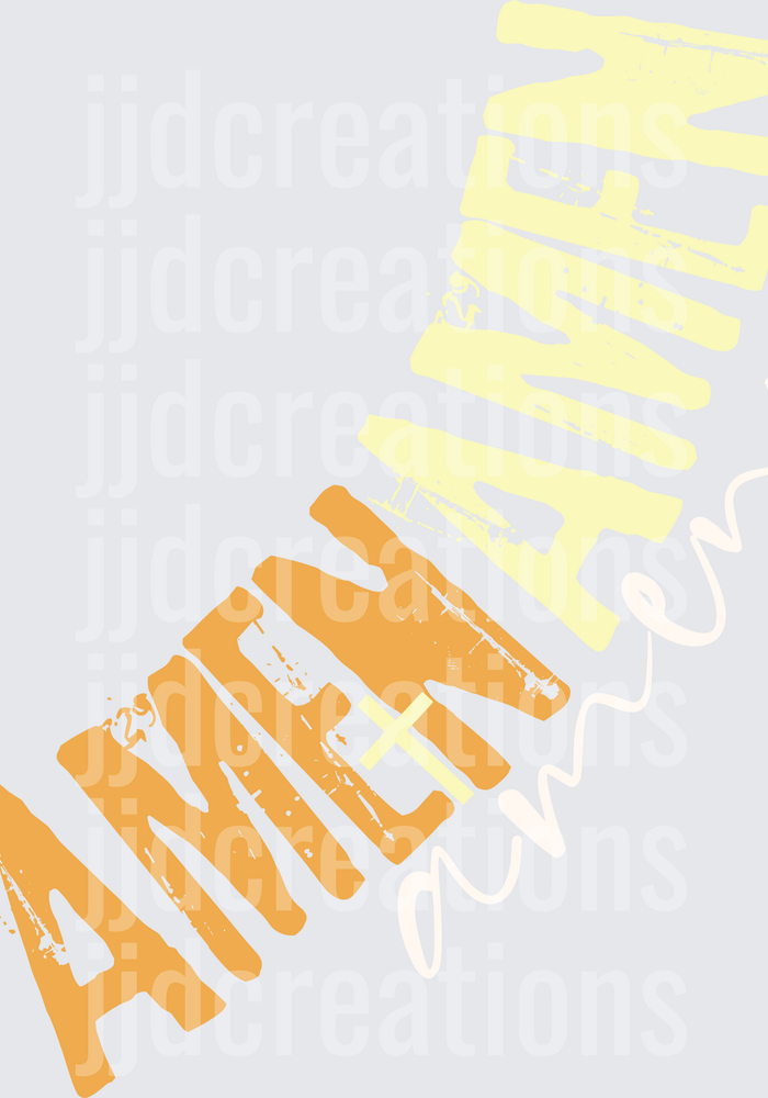 AMEN Bold Distressed Typography in Orange and Yellow Gradient