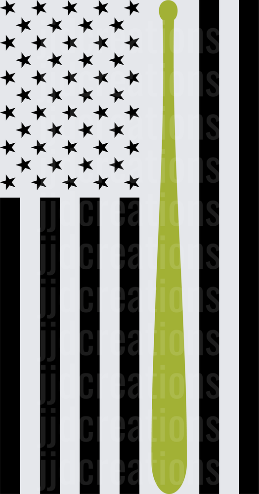 Thin Green Line American Flag Baseball Bat Design