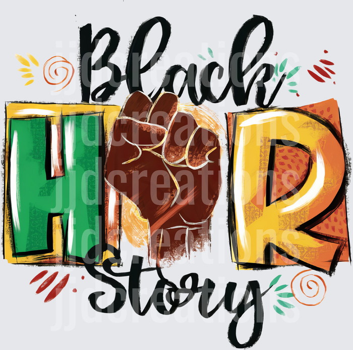 Black History Month HBD Raised Fist Design