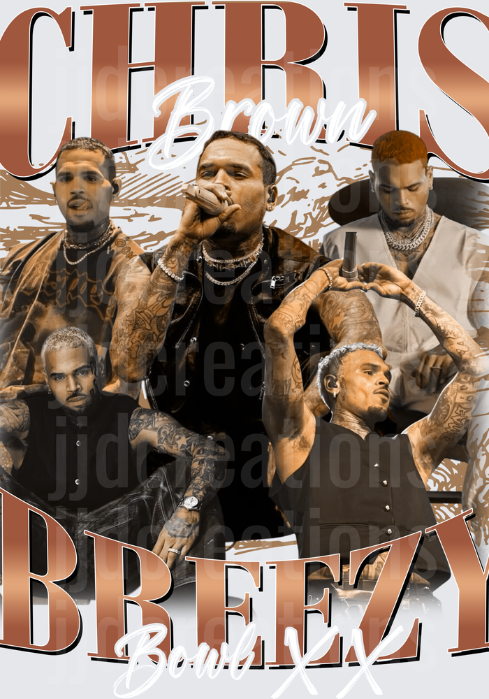 Chris Brown Breezy Multiple Poses Collage Design
